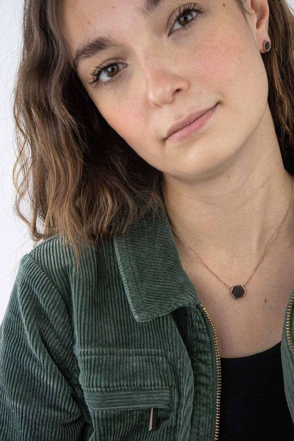 Kerbholz HEXA NECKLACE Walnuss Clearance-Verkauf