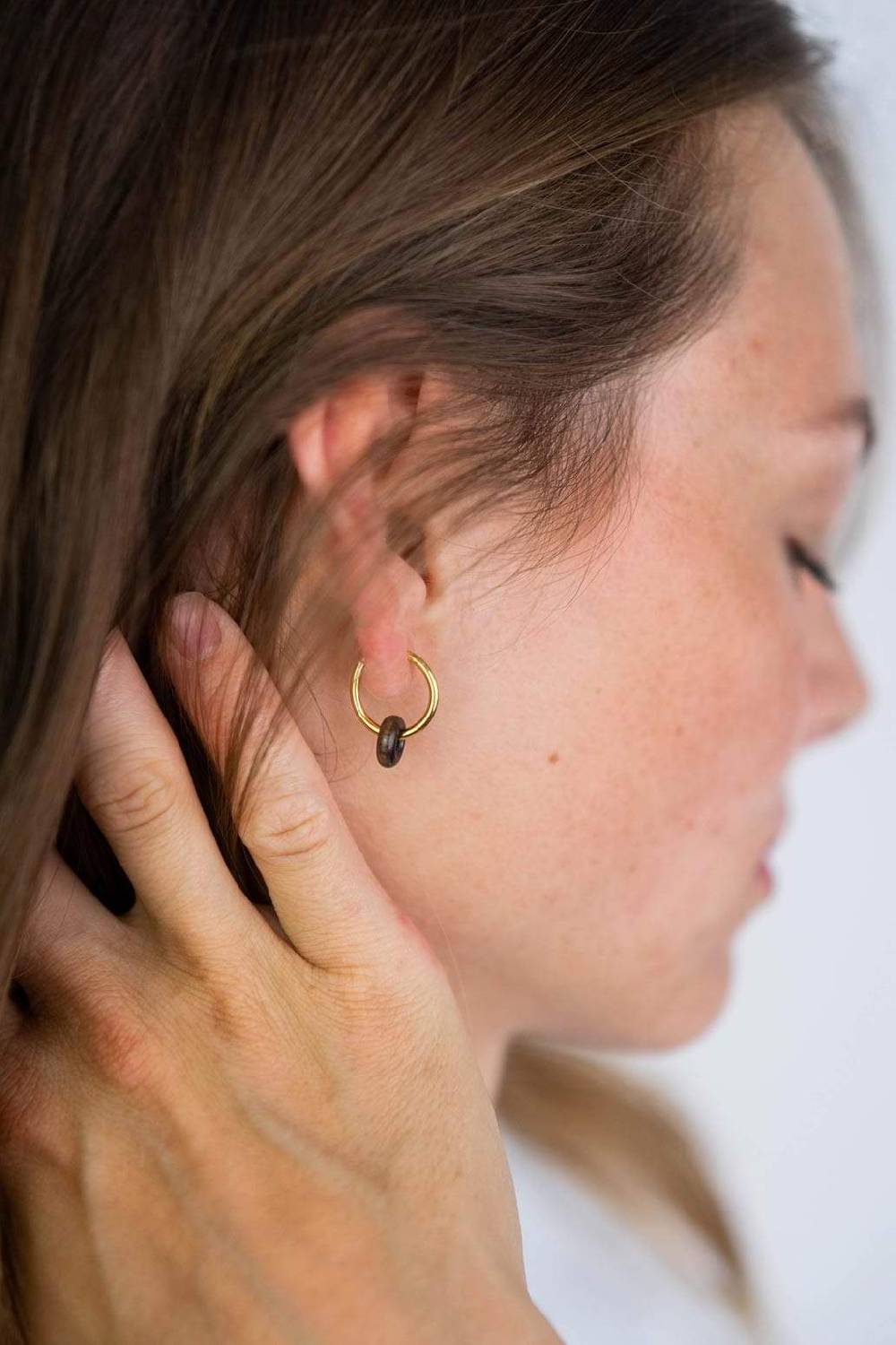 Kerbholz DONUT EARRING Walnuss zollfrei