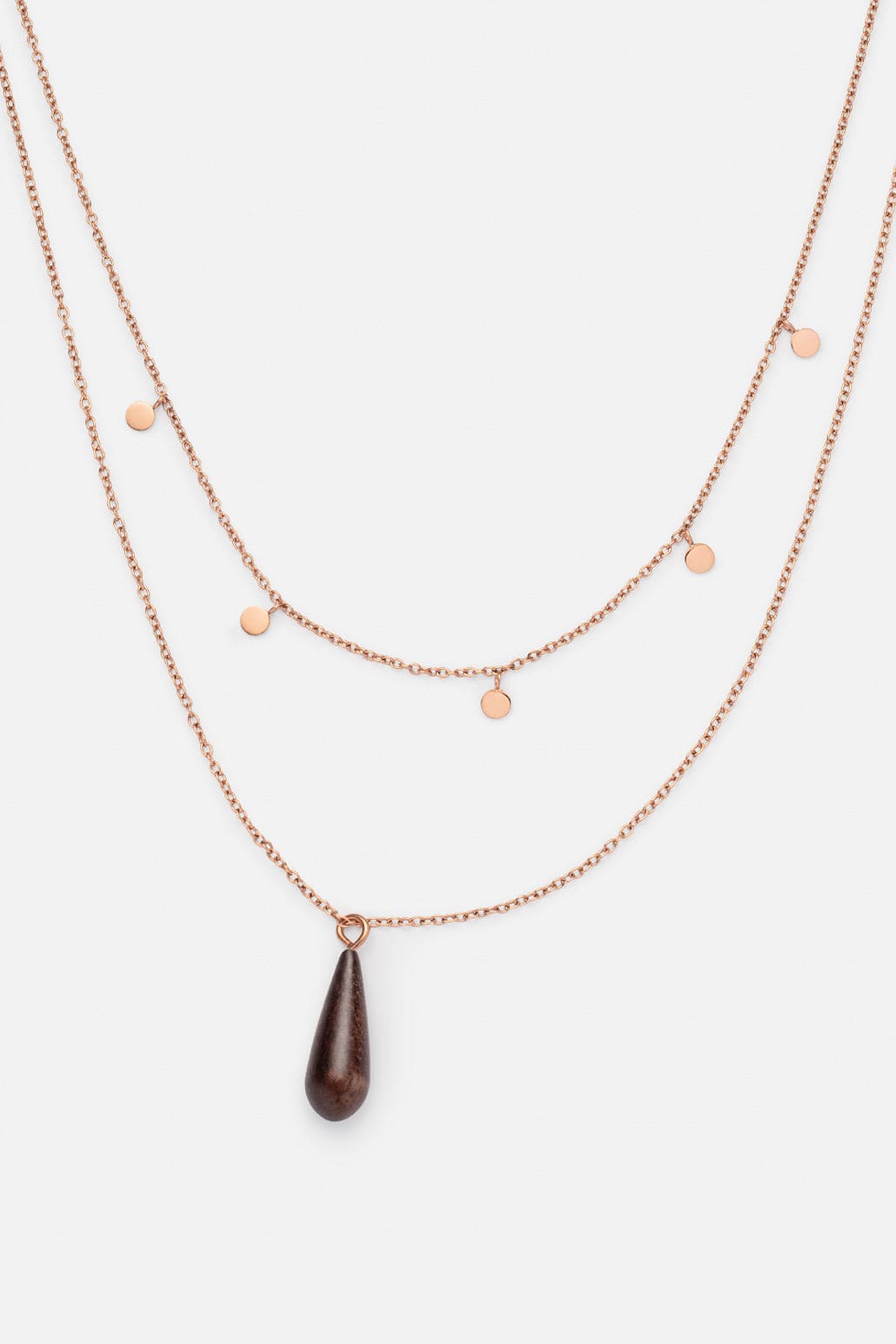 Kerbholz DROP DOUBLE NECKLACE Walnuss Outlet