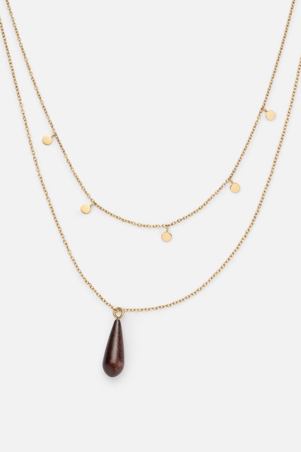 Kerbholz DROP DOUBLE NECKLACE Walnuss Verkauf