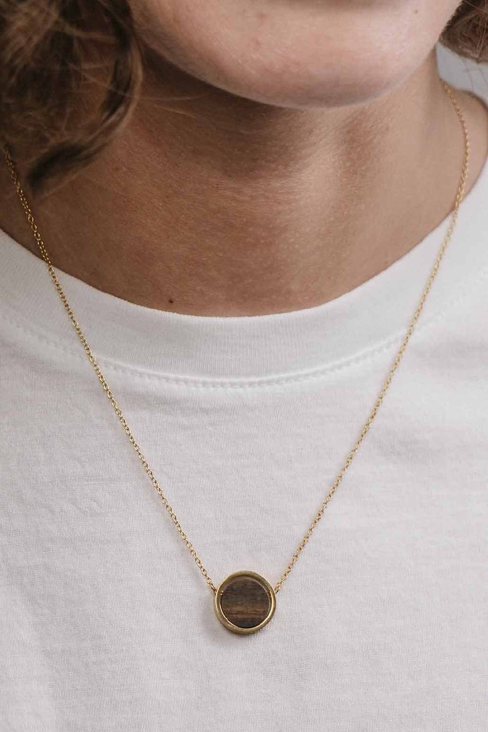 Kerbholz CIRCLE NECKLACE Walnuss Versandkostenfrei
