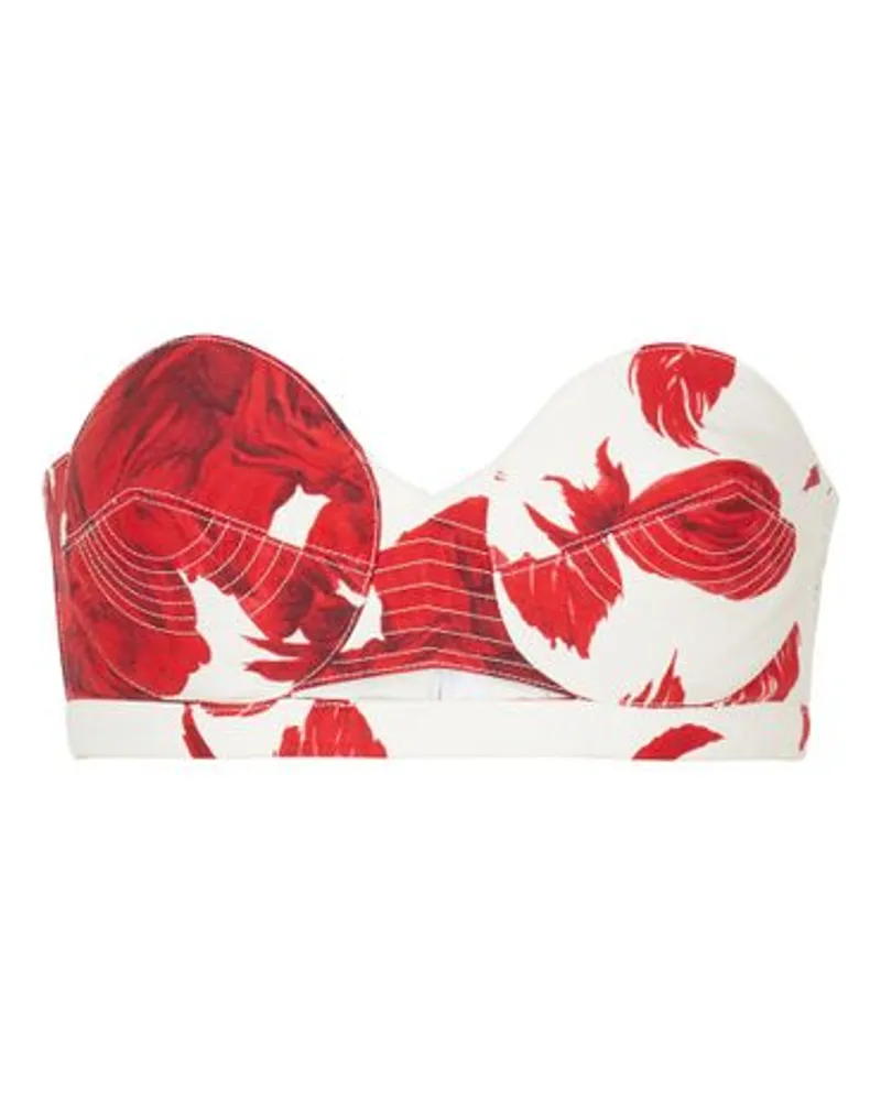 Balmain Kurzes Bustier Top Mit Printmotiv Red Zeitlich begrenztes Angebot
