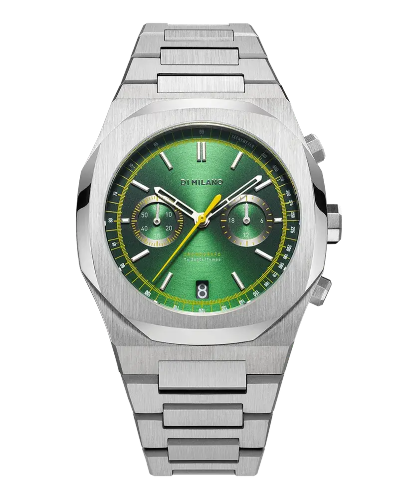 D1 Milano Watch Chronograph 41.5 Mm Noble Green Yellow Letzte 3 Tage