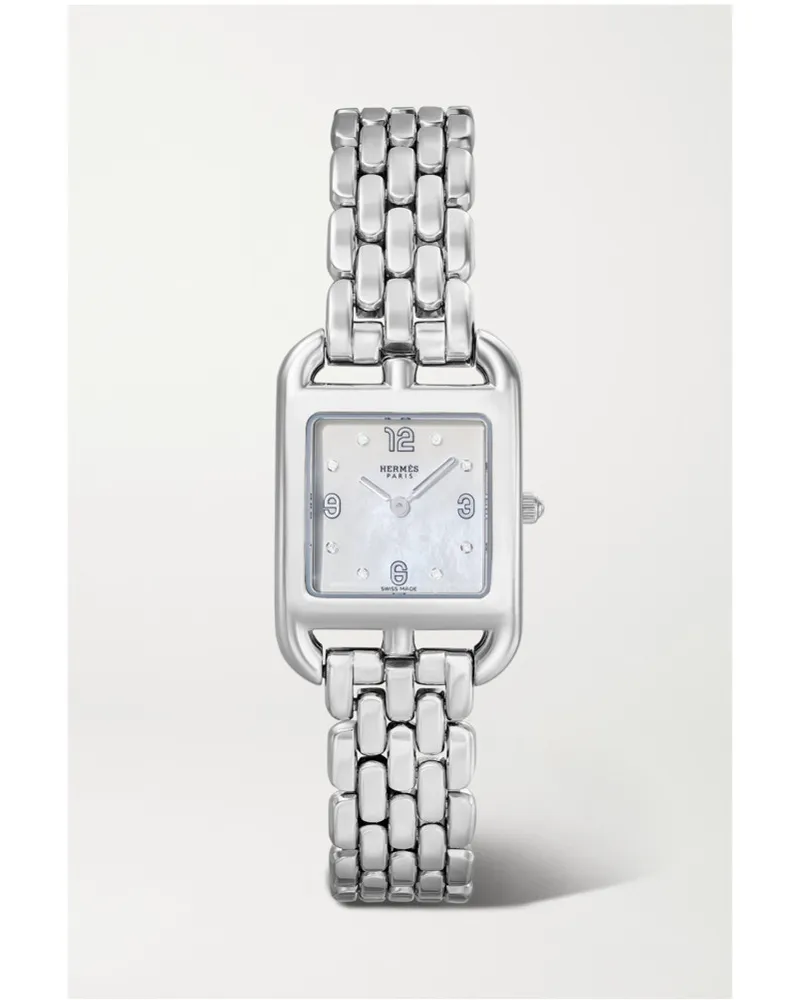 Hermès Cape Cod 31 Mm Kleine Uhr Aus Edelstahl Silber Vierteljährliche Förderung