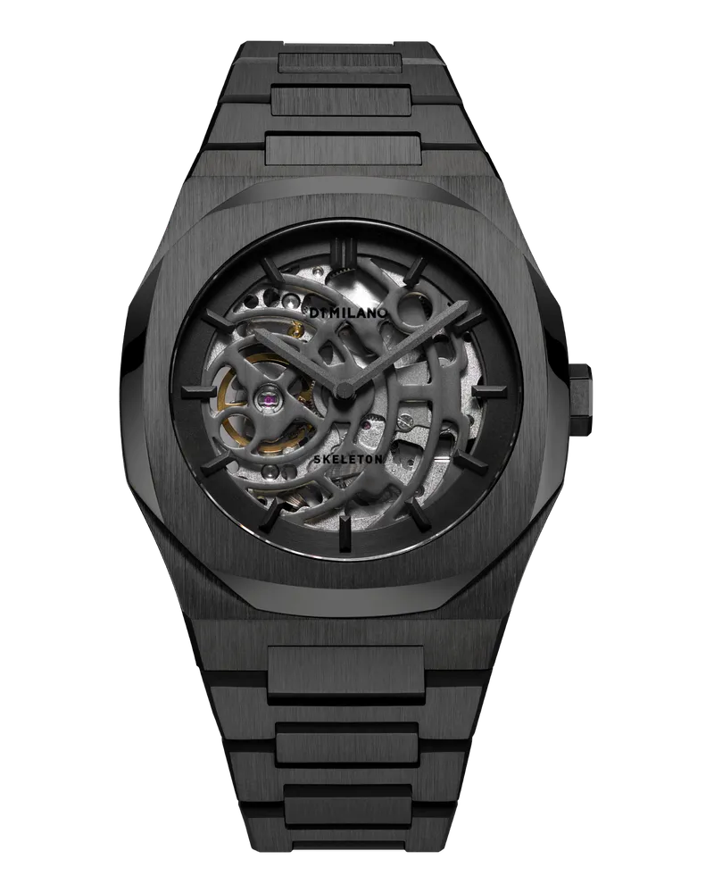 D1 Milano Watch Skeleton Bracelet 41.5 Mm Xray Black Vierteljährliche Förderung