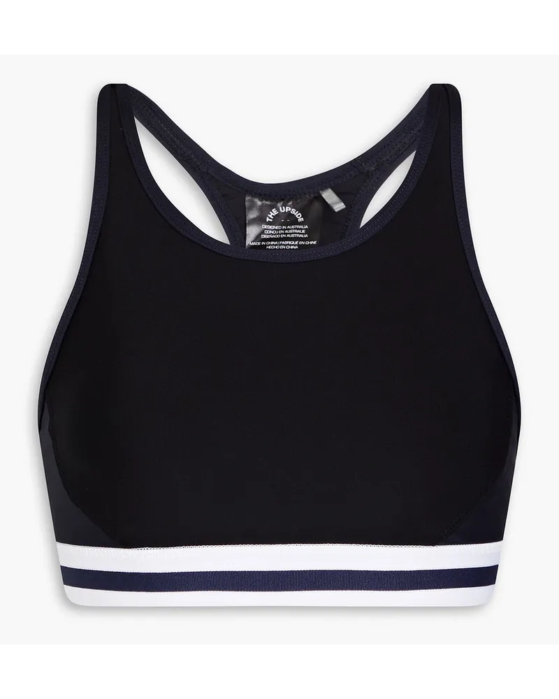The Upside Hype Linda Gestreifter Sport Bh Aus Stretch Material Schwarz Heißer Verkauf
