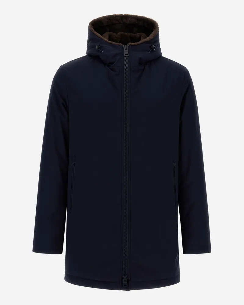 Herno Parka Keystone Mit Synthetischem Material Innen Blau 50% Rabatt für begrenzte Zeit