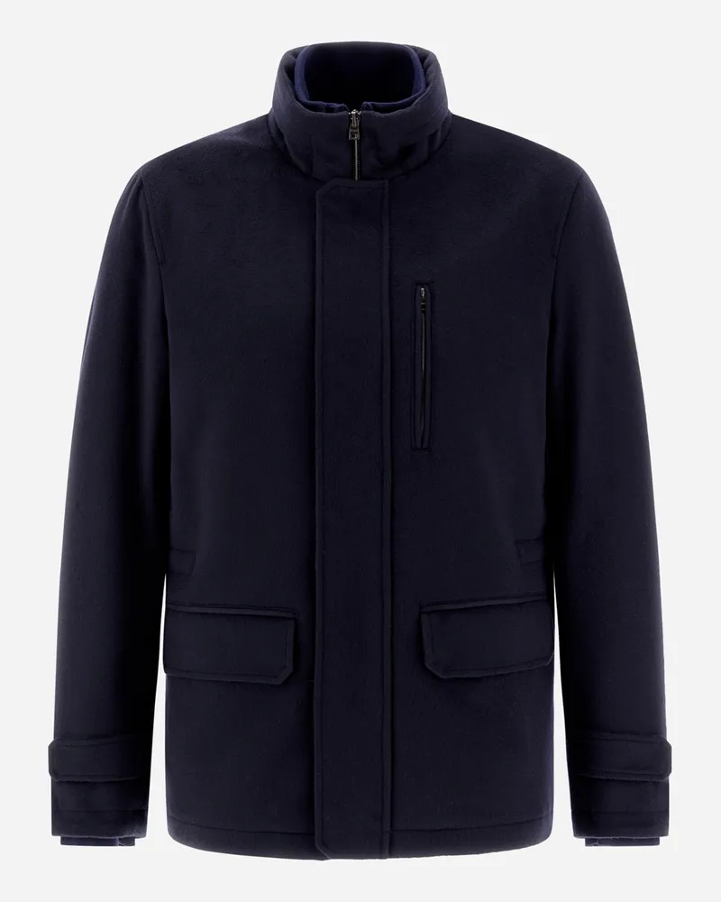 Herno Feldjacke Aus New Wool Cashmere Marineblau Rabatte dieses Monats