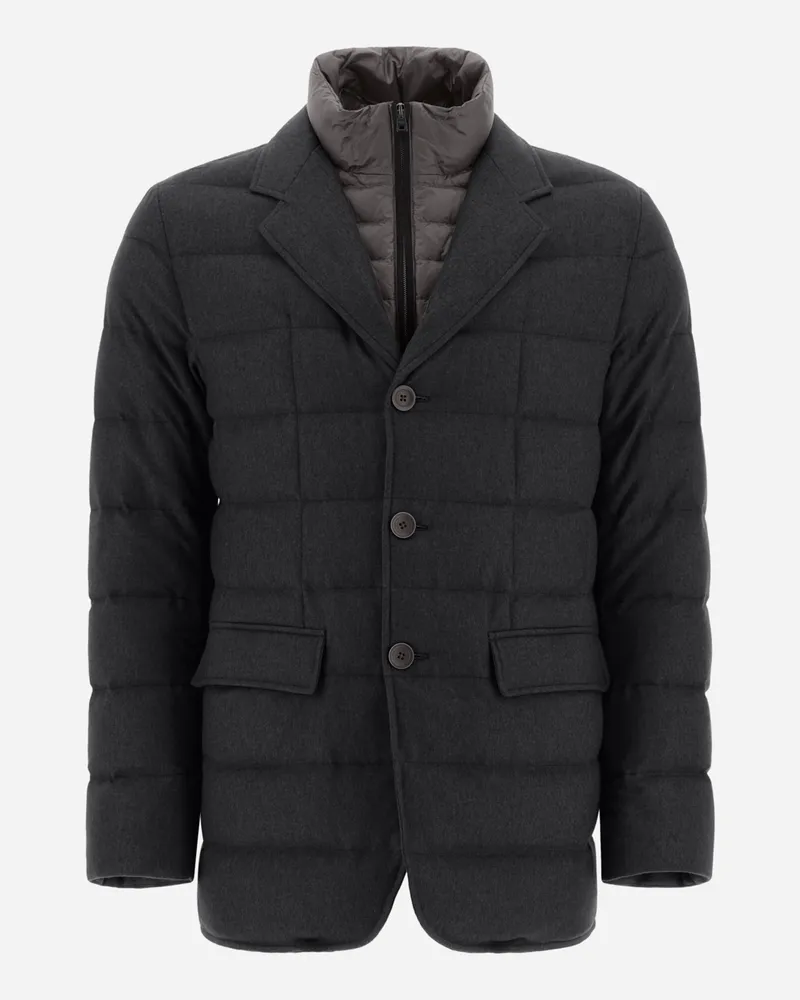 Herno Blazer Aus Cashmere Und Seide Schiefergrau Online Shopping