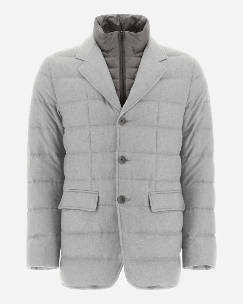 Herno Blazer Aus Cashmere Und Seide Hellgrau Osterangebot