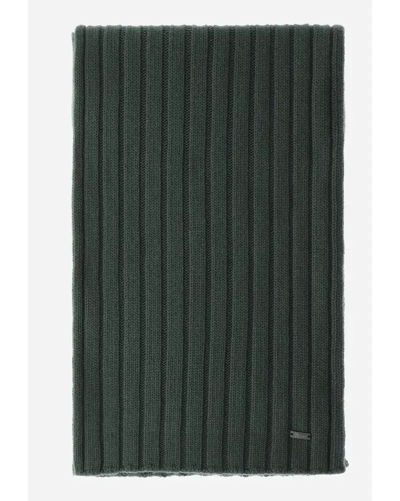 Herno Schal Resort Aus Infinity Wool Rib OlivgrüN Kostenloser Versand international