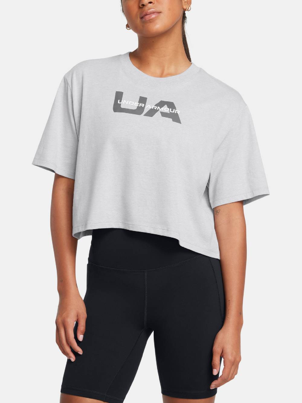 Under Armour UA Boxy Crop Branded SS T-Shirt Im Verkauf