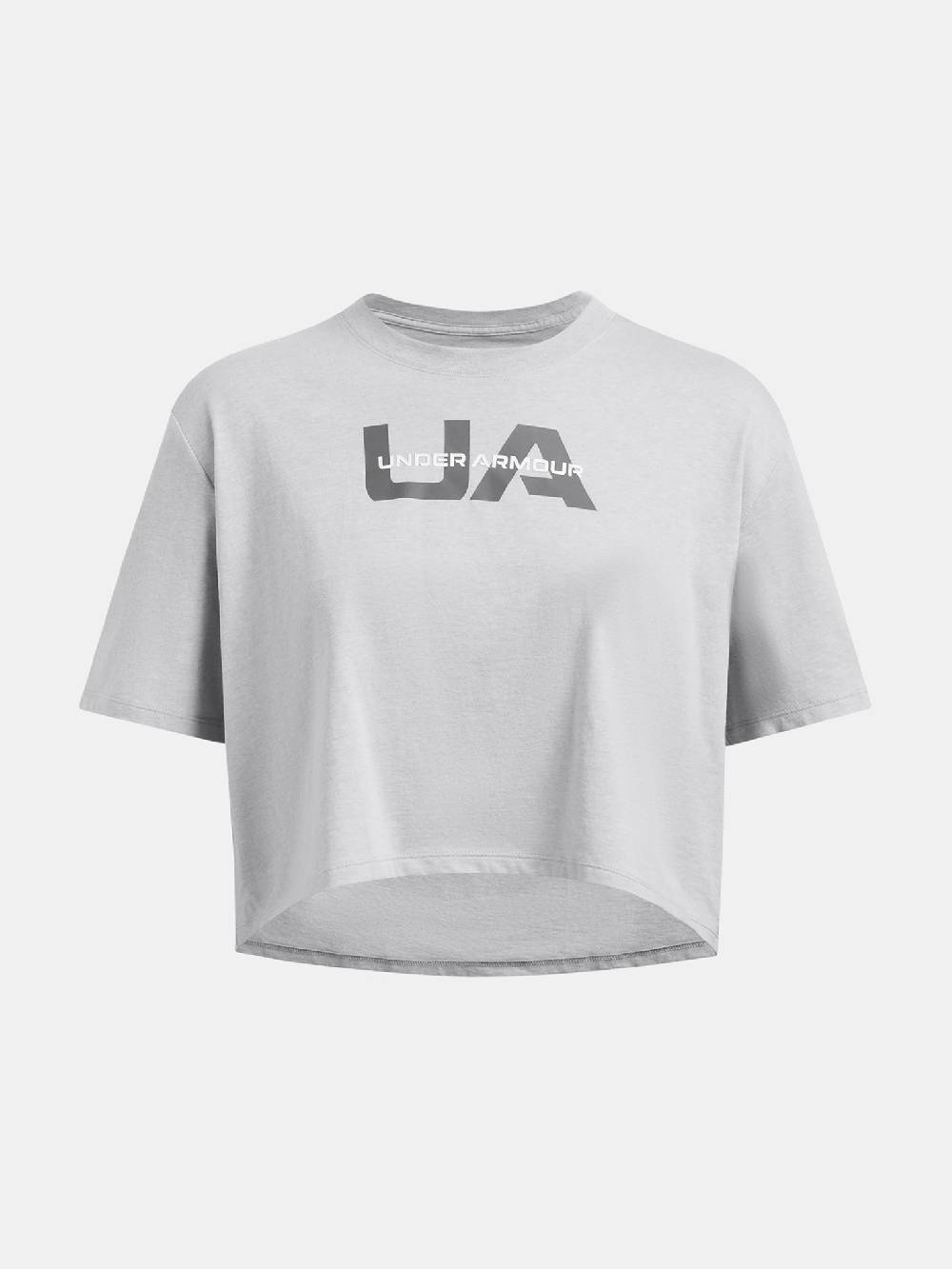 Under Armour UA Boxy Crop Branded SS T-Shirt Im Verkauf
