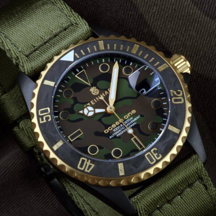 Steinhart Ocean 39 black MILITARY Camouflage Taucheruhr Kauf eins, bekomm eins gratis