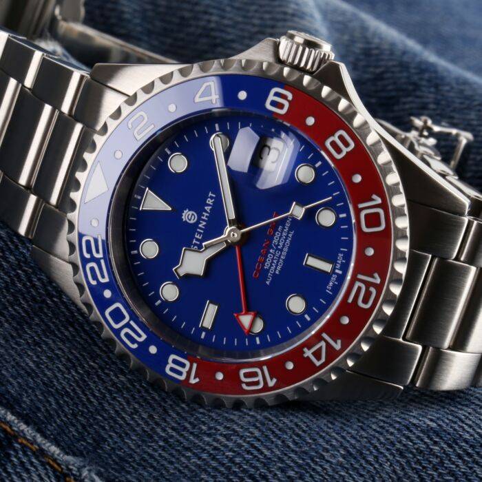 Steinhart Ocean One GMT BLUE-RED Ceramic blue dial Bis zu 65% Rabatt