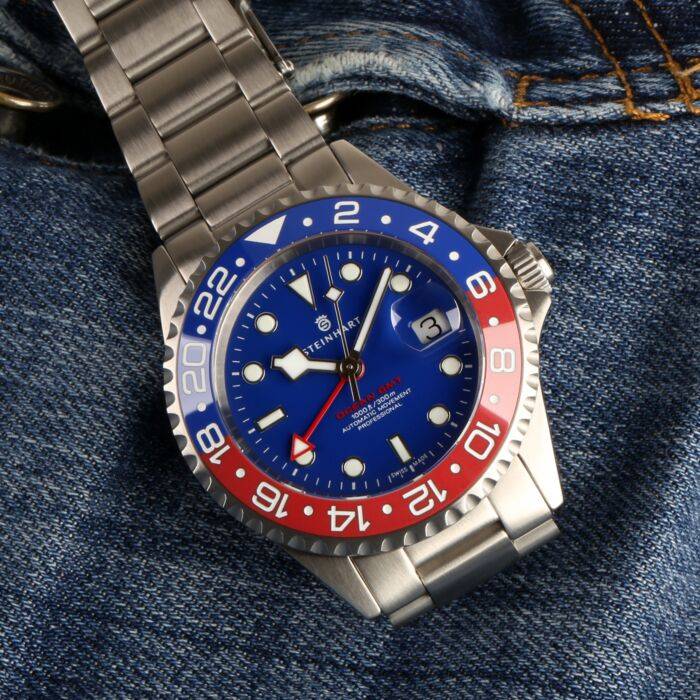 Steinhart Ocean One GMT BLUE-RED Ceramic blue dial Bis zu 65% Rabatt