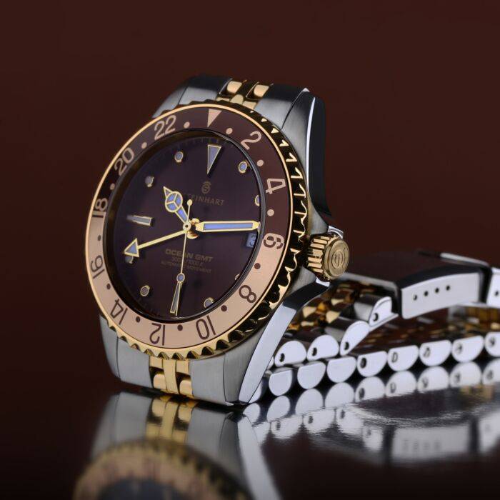 Steinhart Ocean 39 GMT.2 two-tone CHOCOLATE Taucheruhr Vierteljährliche Förderung