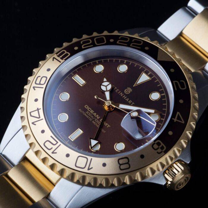 Steinhart Ocean One GMT two- tone CHOCOLATE Taucheruhr Discount Store für neue Produkte