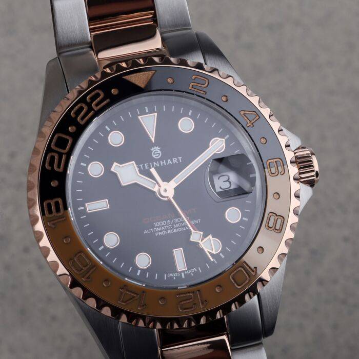 Steinhart Ocean One GMT two-tone BLACK/KHAKI Taucheruhr Nur noch ein Tag übrig