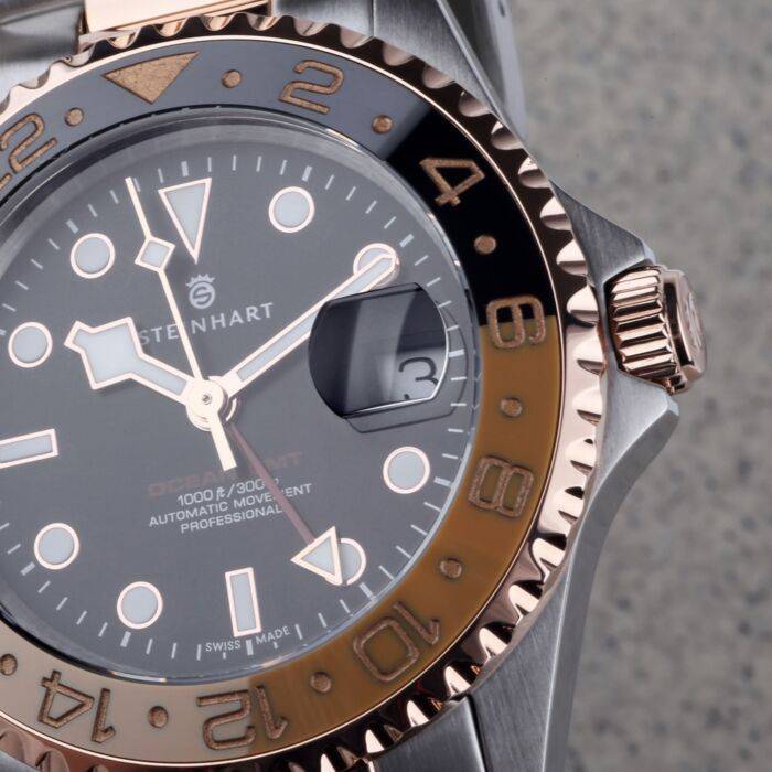 Steinhart Ocean One GMT two-tone BLACK/KHAKI Taucheruhr Nur noch ein Tag übrig