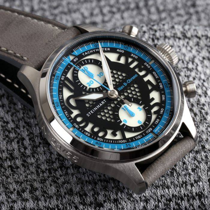 Steinhart NAV.B-CHRONO 42 SKELETON blue Schlussverkauf