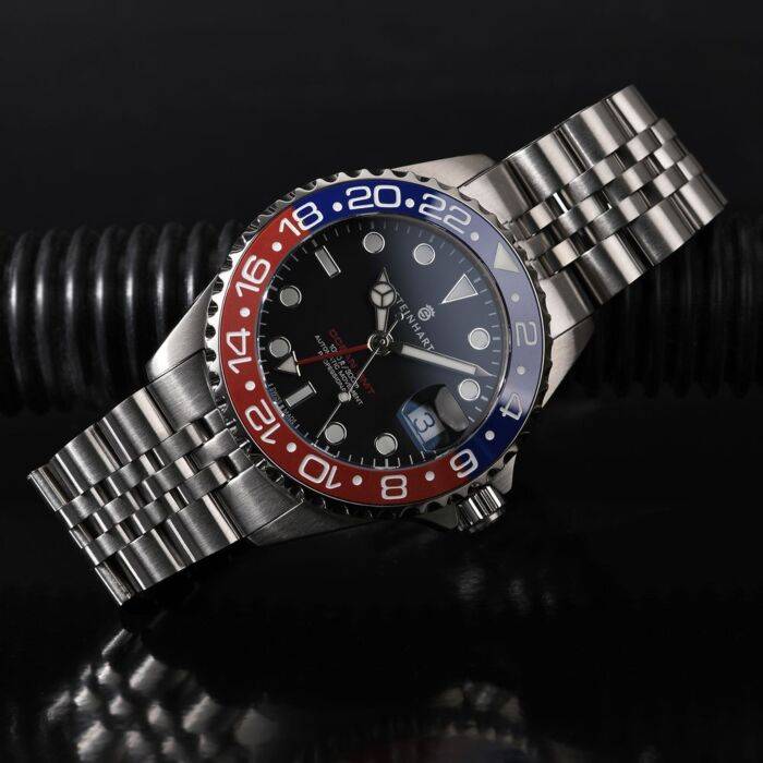 Steinhart Ocean 39 GMT.2 BLUE-RED Ceramic Taucheruhr Heißer Verkauf