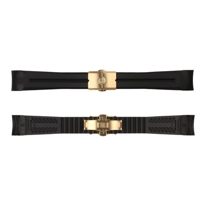 Steinhart Kautschukband neu 22x18 mm für Ocean 42 mit Schließe gelbgold Fabrikpreis