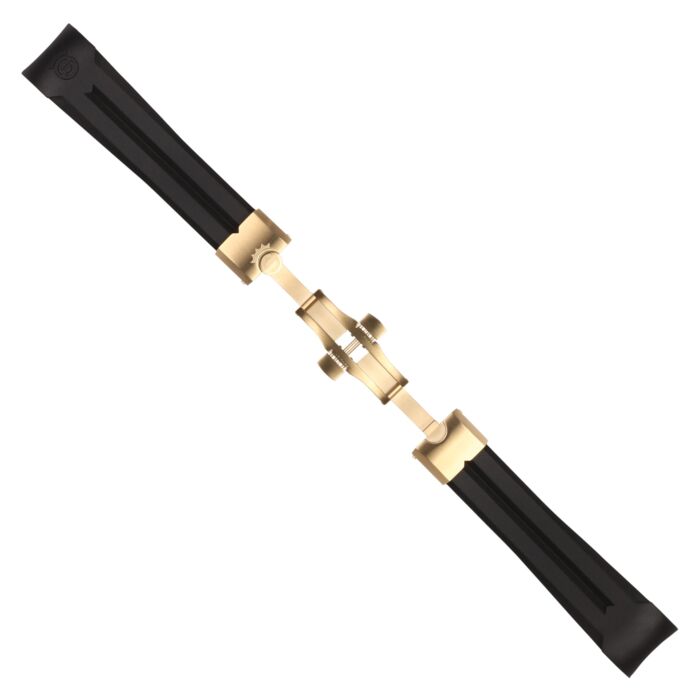 Steinhart Kautschukband neu 22x18 mm für Ocean 42 mit Schließe gelbgold Fabrikpreis