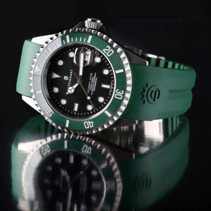 Steinhart Kautschukband grün 20x16 mm für Ocean 39 mit Schließe Stahl Letzte 3 Tage
